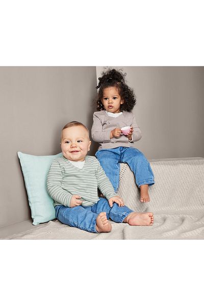 Tchibo Toddlers 2 Pk Wrap,Around Jersey Jackets, Tan and Green