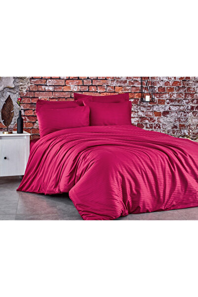 Komfort Home طقم غطاء لحاف من الساتان القطني مع غطاء لحاف مزدوج