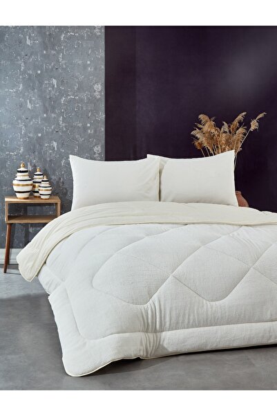 Komfort Home King Size Welsoft Quilt Double Sided / Cream 215X235 cm