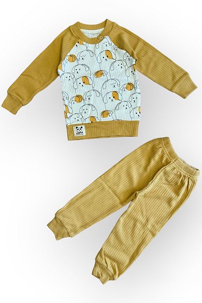 Peki 5-Piece Baby and Kids Reglan Set - Soft Cotton, Soft Dog Patterned Tracksuit Pajamas Gift 15149