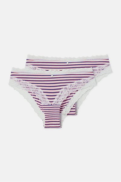 Tchibo Women 2 Pcs Brazilian Briefs, White