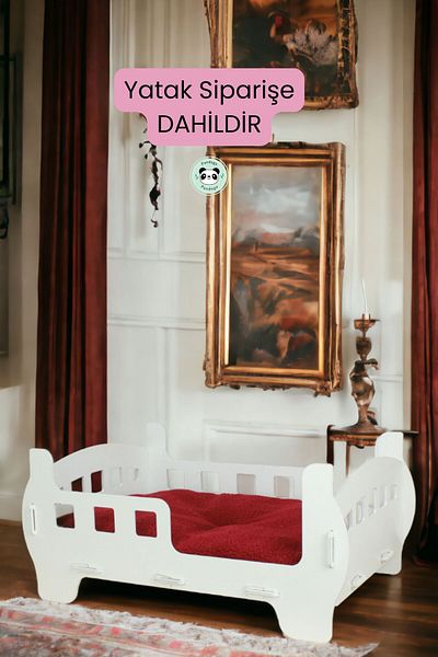 Pandogo Dog Bed Wooden White Color Model 2