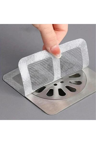 jetfast 10 Pieces Adhesive - Disposable Sink, Bathroom, Kitchen, Shower Drain, Hair Bristle Hair Collector Wire Strainer