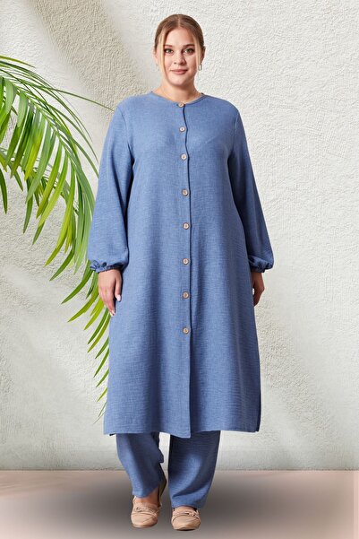 Ferace Linen Large Size Ayrobin 2-Piece Set - Women