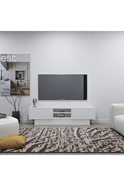 AYMOBSAN Liva Tv Sehpası Bazalı Cm - Beyaz