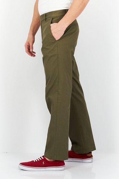 Esprit Men Regular Fit Plain Chino Pants, Olive