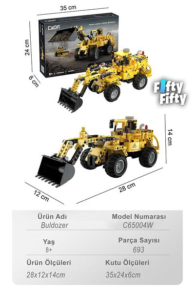 Vagonlife C65004W Model Cada Construction Engineering Vehicle Series - 693 Piece Toy Construction Set