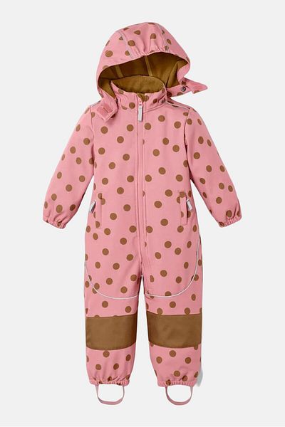 Tchibo Toddlers Girl Polka Dots Overall Rain Jacket, Pink