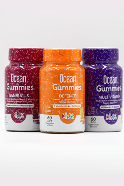 Ocean Gummies Sambucus, Ocean Gummies Defence ve Ocean Gummies Multivitamin Çocuk Paketi
