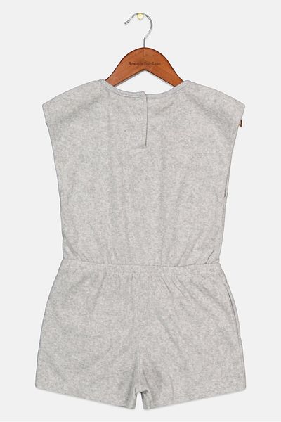 Juicy Couture Kids Girl Graphic Print Playsuit, Grey Combo