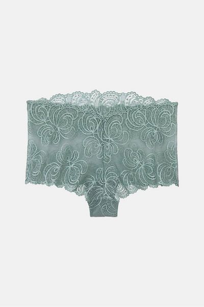 Tchibo Women Lace Pull On Panty, Pistachios