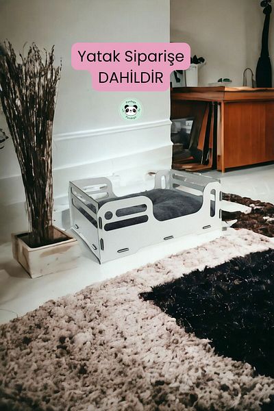 Pandogo Cat Bed Wooden White Color Model 4