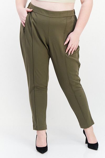 Calvin Klein Women Plus Size Plain Straight Leg Pants, Olive