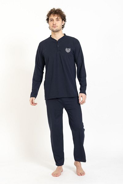 Pemilo Мъжки комплект пижама 1065 Plus Size, тъмносин
