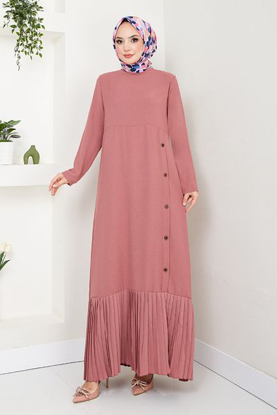 ModaMerve Φόρεμα με πλισέ Dusty Rose - 2398HBS932-M