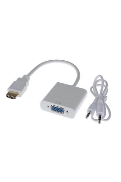 Ancheyn HDMI to VGA Dönüştürücü Kablo Ses Destekli Adaptör Çevirici PS3 Kulak...