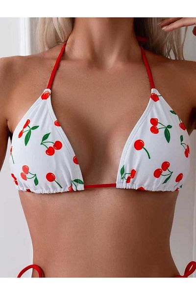 BF Bikini Fashion Κομψό σετ μπικίνι με στάμπα κερασιού
