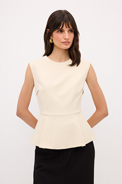 adL Pleated Peplum Blouse