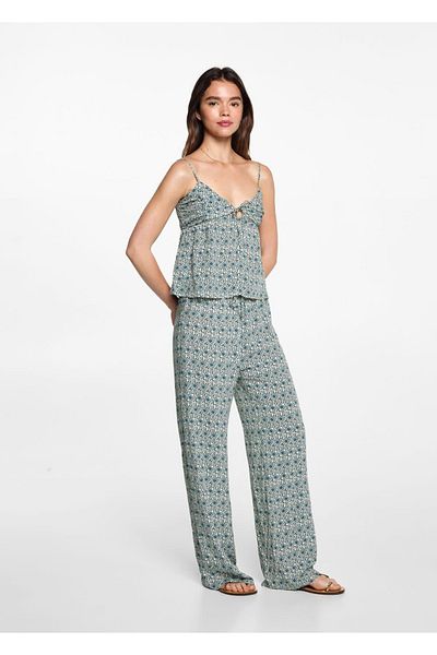 Mango Teen Patterned trousers with straight cut