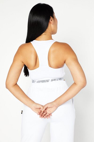Plein Sport Women Sportswear Fit Sleeveless Gym Top, White