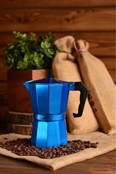 Bambum Taşev T1195 Piccolo Moka Pot 6 Fincan Mavi (alüminyum)