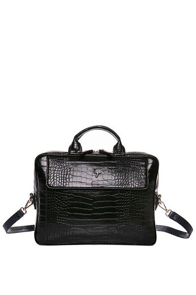 Bilik Deri Μαύρος Crocodile Unisex Laptop & Χαρτοφύλακας Wz09 214