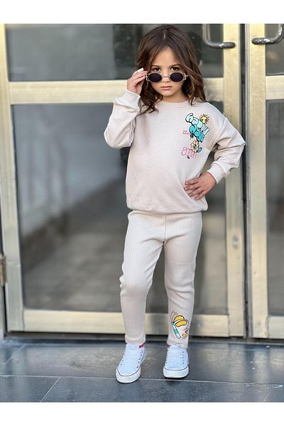 Uslukids Girl's Sweatshirt and Leggings Double Suit Seasonal-Winter