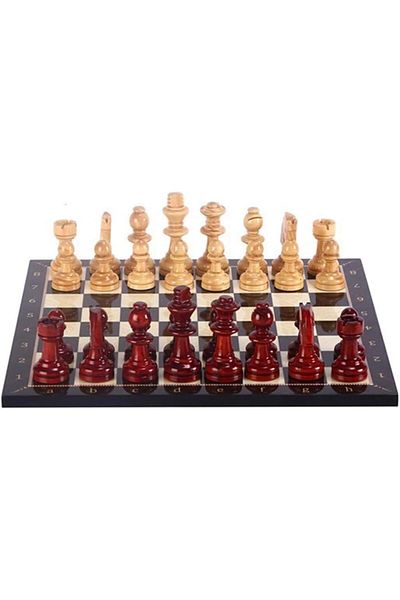 MCreative Wooden Chess Set/Set; Small, Handmade, Boxwood, Walnut Patterned, Chess Board