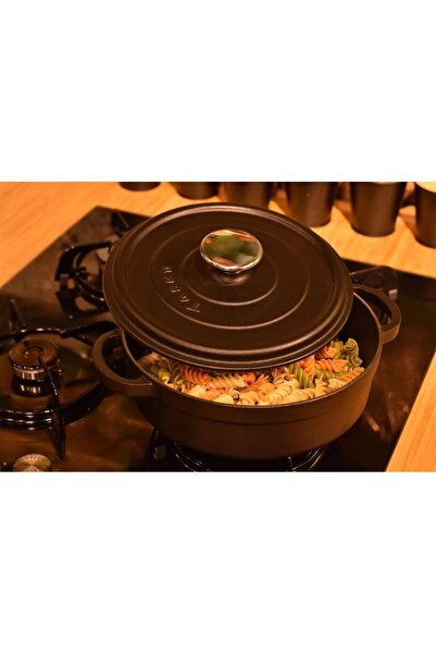 Bambum Taşev T1810 Caste Sığ Döküm Tencere Mat Siyah 24 Cm