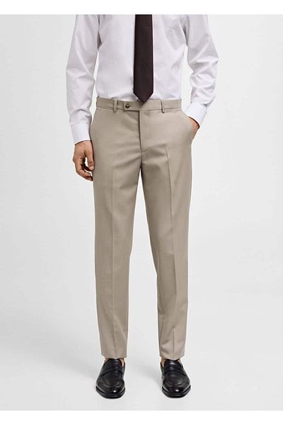 MANGO Man 100% Unprocessed Wool Slim Fitting Trousers