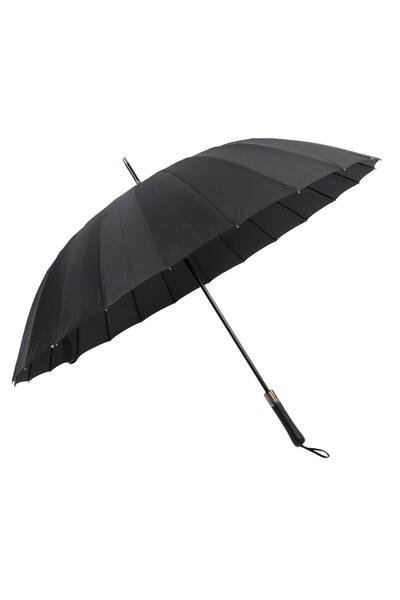 Marlux Siyah 24 Fiber Tel Hakiki Deri Saplı Ultra Premium Protokol Şemsiye MA...