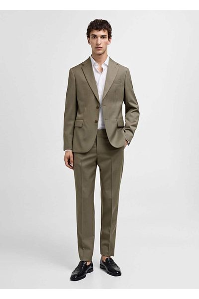 MANGO Man 100% παρθένο μάλλινο σακάκι blazer με λεπτή εφαρμογή