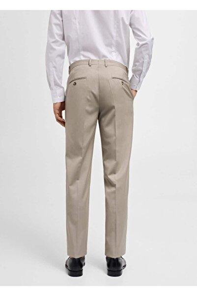 MANGO Man %100 işlenmemiş yün dar kesim pantolon