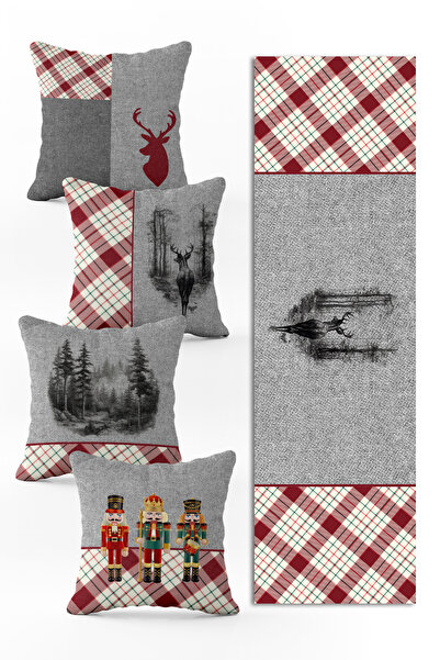 Evmila Специален комплект за Нова година от 4 части, възглавници и 1 част, пъ...