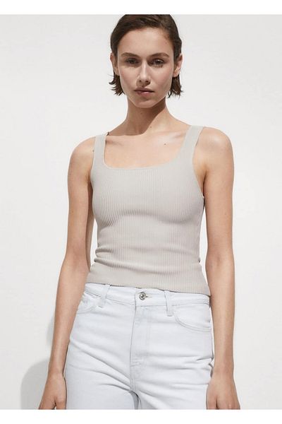 MANGO Woman Knitwear rib blouse