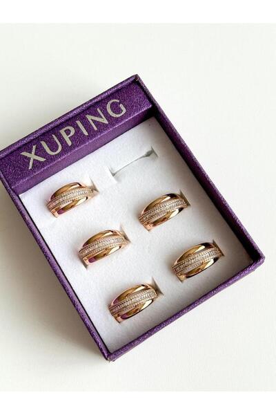 Koprinaco Xuping Gold Baget Taşlı Numaralı Yüzük (17 Numara)