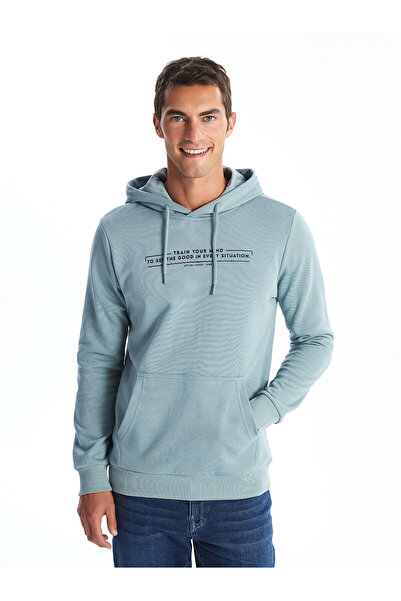 LC Waikiki Ανδρικό χοντρό κουκούλα με μακρυμάνικη στάμπα Lcwk