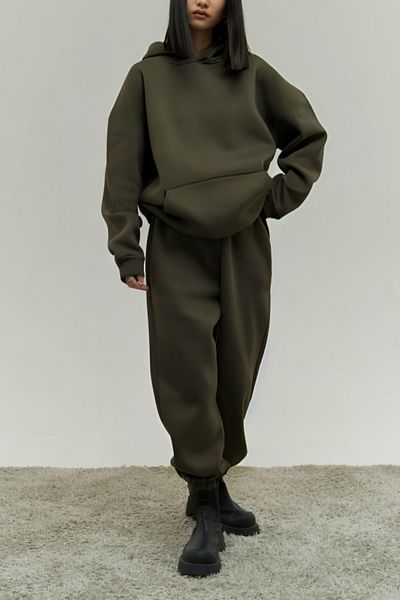ruNadeS Γυναικείο Σετ Φούτερ Fleece Wide Fit με κουκούλα και ελαστικά πόδια - Sport