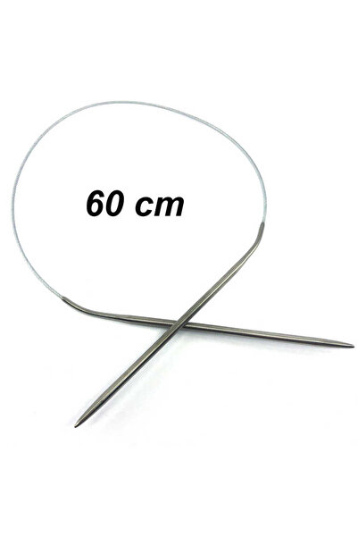 Prestij Boncuk Çelik Telli Misinalı Örgü Şişi 60 cm No:2.50 mm