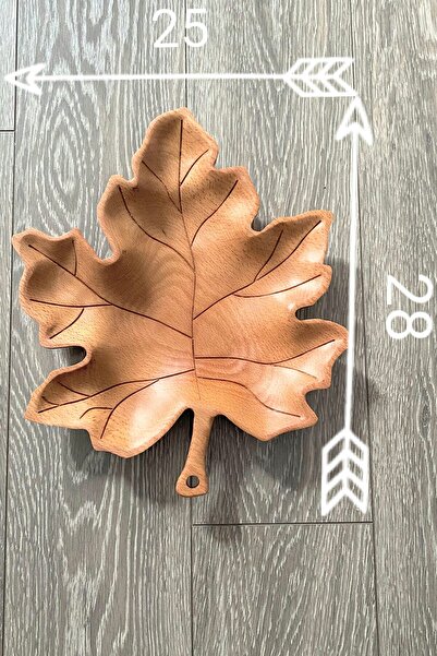 akkuswood Ahşap Yaprak Çerezlik, Çınar Yaprağı, Yaprak Meyvelik, Dekoratif Ta...