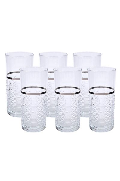 Canba Paris Boutique 6-Piece Soft Drink Glass Platinum
