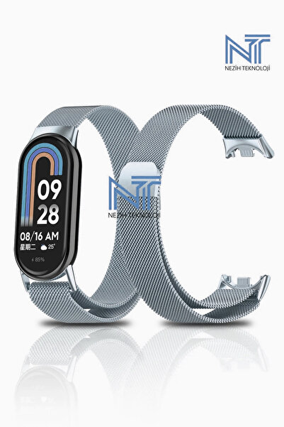 Nezih Case Xiaomi Mi Band 8 / 9 / 10 Uyumlu Metal Hasır Kordon