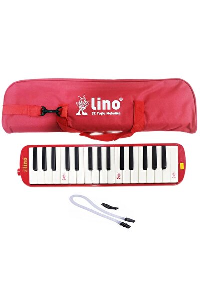 Lino Melodika 32 Tuşlu Bez Çanta Kırmızı (HORTUM AĞIZLIK TEMİZLEME BEZİ OKTAV FORMU)