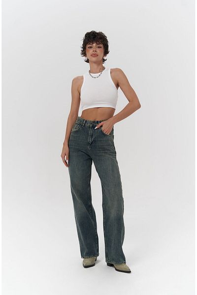 MAİ COLLECTİON Kolekce Mai Laura Dirty Green Jean kalhoty