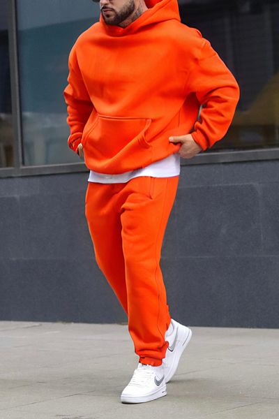 ruNadeS Ανδρικό Σετ Φούτερ με Τσέπη Καγκουρό Soft Oversize - Home Wear