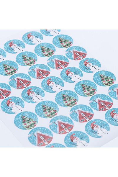 Bimotif New Year's Figures Colorful Sticker - 3 Cm, 350 Pieces
