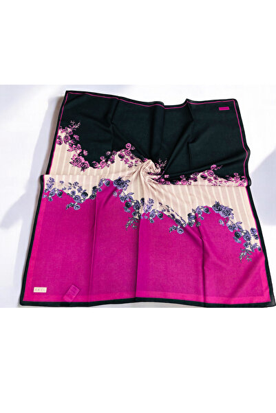 Akel Ψηφιακό μαλακό κασκόλ 95x95 με μοτίβο λουλουδιών