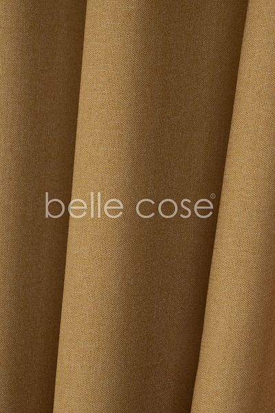 Belle Cose Linen Look Blackout Blackout Thermal Mustard Background Curtain Single Wing