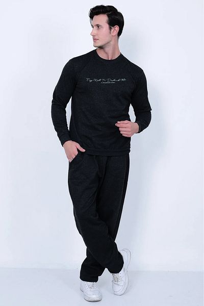 Lukitus Σετ ανδρική αθλητική φόρμα Crew Neck 2 Thread
