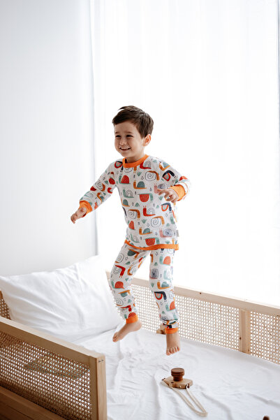 Luna Kids Collection طقم بيجامة من القطن العضوي بنسبة 100% 0.5 Tog - نمط الحلزون